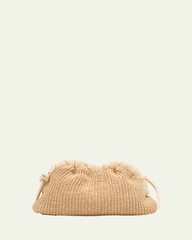 Cloud Mini Raffia Clutch Bag